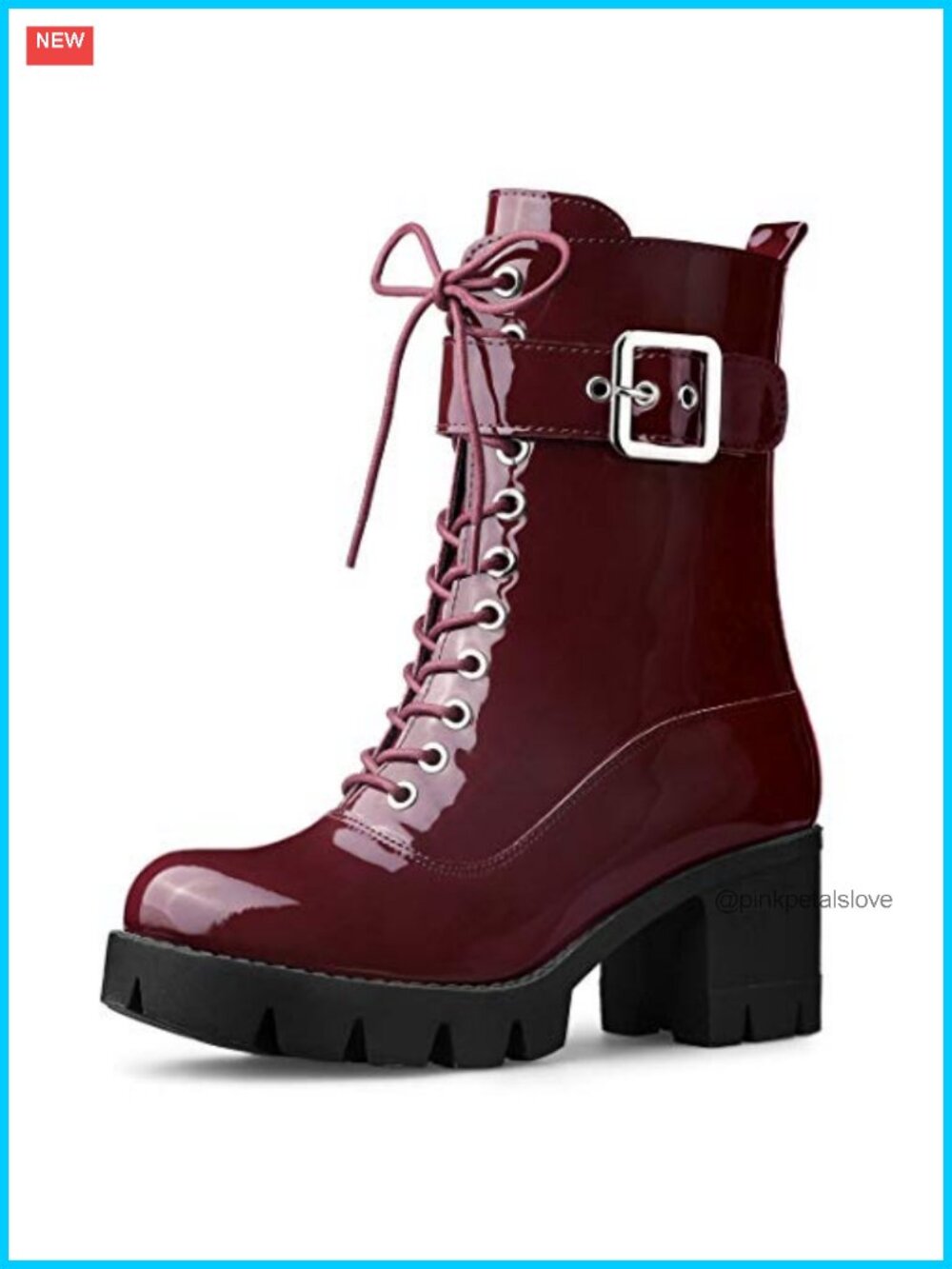 Platform Chunky Heel Combat Boots Zip Lace Up Ankle Booties